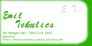 emil tekulics business card